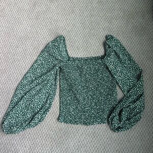 Abercrombie & Fitch Green Floral Women's Top